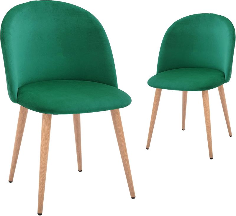 Photo 1 of 
CangLong Mid Century Modern Kitchen Velvet Upholstered Accent Leisure Chairs,Set of 2, Green 1