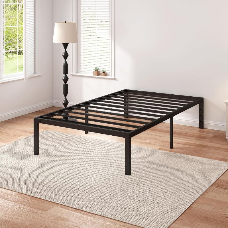 Photo 1 of 
Kujielan 14 Inch Twin Metal Platform Bed Frame,metal Slat Support,Mattress Foundation,No Box Spring Needed,Large Storage Space, Easy Assembly,