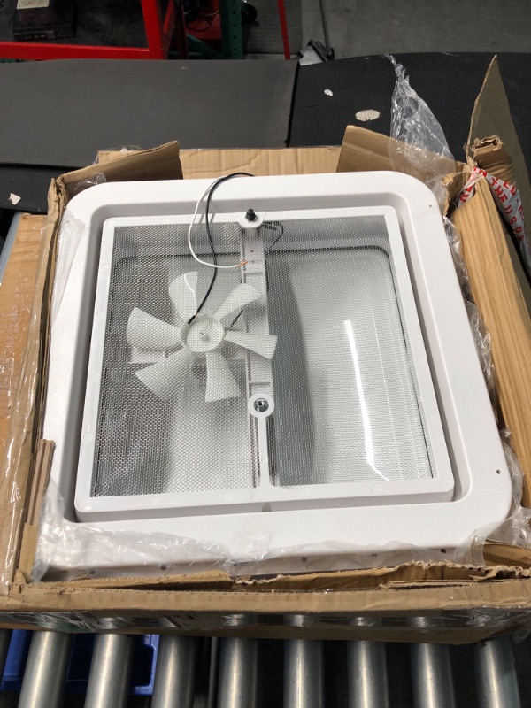 Photo 2 of (READ FULL POST) Leisure Coachworks 14" RV Trailer Roof Vent Complete 12 Volt Fan w/White lid and Interior Garnish