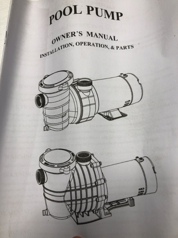 Photo 1 of Pool Pump Above Ground/Inground, 2 HP 6900GPH Powerful Selfpriming Pool Pumps for 15,000-31,000 Gallons Pools, Dual Voltage Swimming Pool Pump with Strainer Basket & Drain Plug (2.0HP)