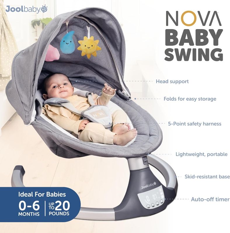 Photo 1 of ***STOCK PHOTO REFERENCE ONLY***
 Baby Swing for Newborns - Electric Motorized Infant Swing, Bluetooth Music, 10 Preset Melodies, 