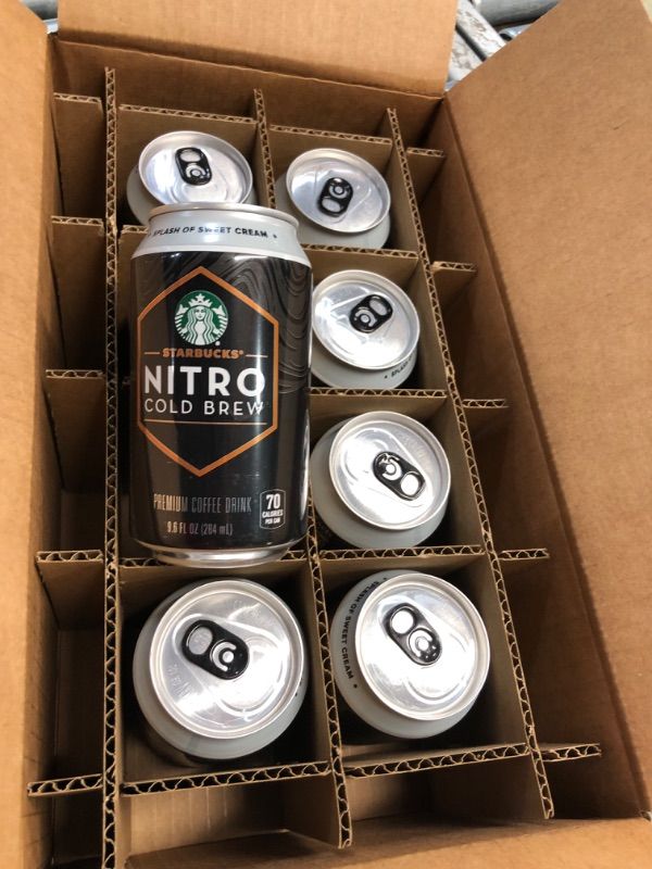 Photo 5 of ***NON REFUNDABLE***Starbucks Nitro Cold Brew Coffee, Splash of Sweet Cream, 9.6 fl oz Cans (8 Pack), Iced Coffee, Cold Brew Coffee, Coffee Drink Sweet Cream 9.6 Fl Oz (Pack of 8)