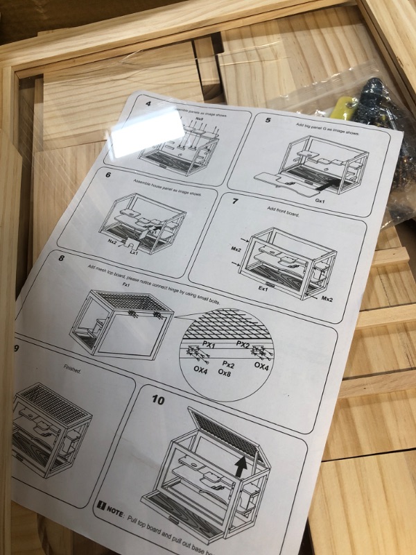 Photo 5 of (READ FULL POST) Mewoo Wooden Hamster Cage for Dwarf Hamsters Large Acrylic Hamster Cage and Habitats with Hideout & Shelf & Ladder, Small Animal Cage for Guinea Pig Rat Mouse Gerbil (23.6" L x 15.7" W x 15.7" H)
