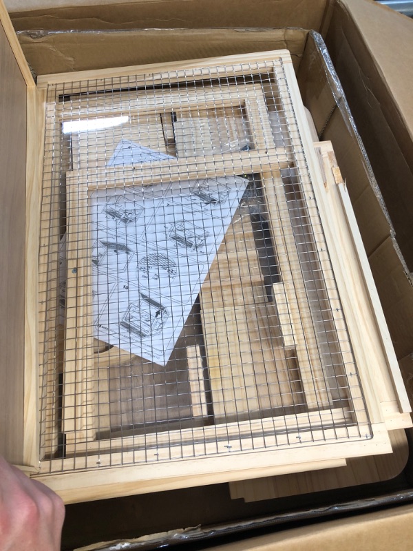 Photo 2 of (READ FULL POST) Mewoo Wooden Hamster Cage for Dwarf Hamsters Large Acrylic Hamster Cage and Habitats with Hideout & Shelf & Ladder, Small Animal Cage for Guinea Pig Rat Mouse Gerbil (23.6" L x 15.7" W x 15.7" H)
