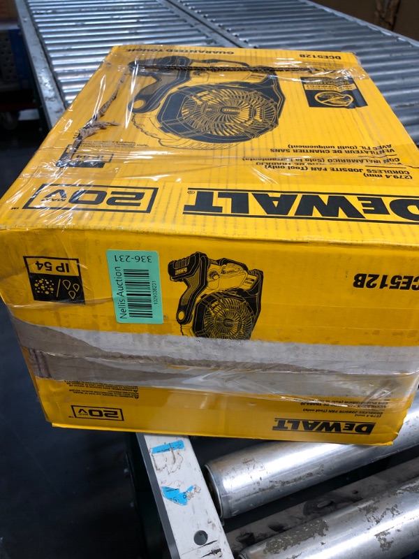 Photo 3 of ***MISSING BATTERY - UNABLE TO TEST - SEE PICTURES***
DEWALT 20V MAX Jobsite Fan, Cordless, Portable, Bare Tool Only (DCE512B) Yellow/Black