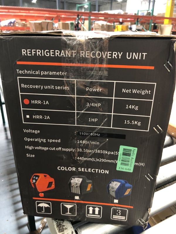 Photo 4 of ***STOCK PHOTO REFERENCE ONLY***
3/4HP Single Cylinder Refrigerant Recovery Machine, 110V 60Hz Portable Oil-less Freon Recycling Unit for Both Liquid and Vapor Refrigerant, for Automotive A/C System, Household HVAC System--ORANGE