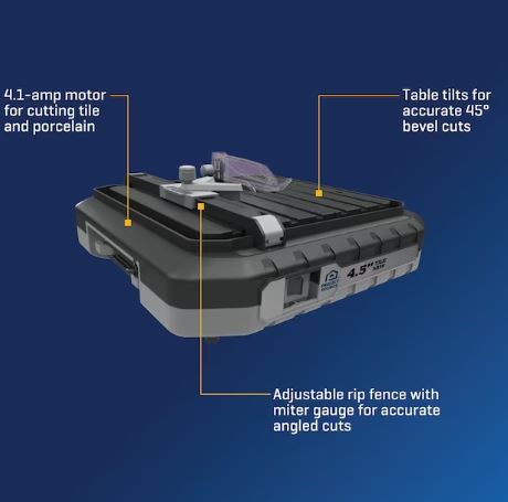 Photo 4 of (READ FULL POST) Project Source 4.1-Amp 4.5-in-Blade Corded Tabletop Tile Saw
