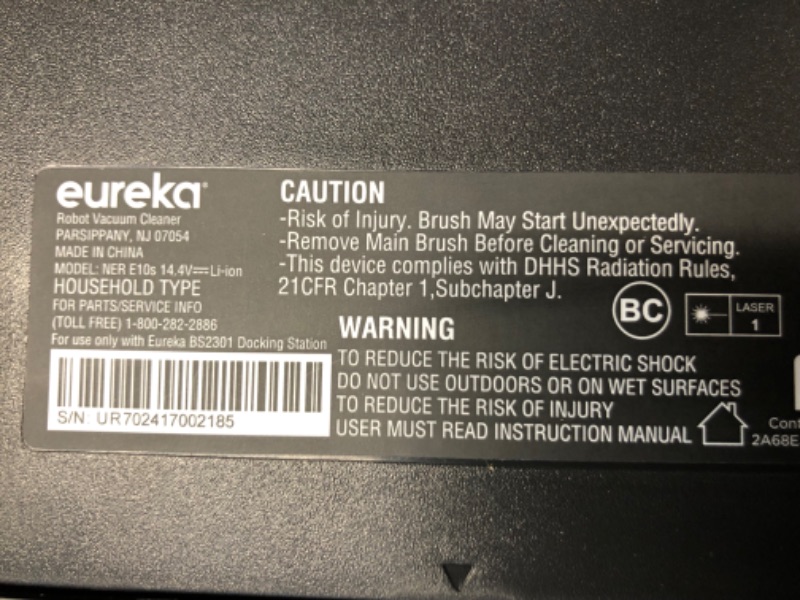 Photo 12 of ***USED - POWERS ON - UNABLE TO TEST FURTHER - LIKELY MISSING PARTS***
Eureka E10s Robot Vacuum with Bagless Self Emptying Station, Robotic Vacuum and Mop Combo, 45-Day Capacity, 4000Pa Suction for Pet Hair, Carpet&Floor, Auto Lifting Mop, LiDAR Navigatio