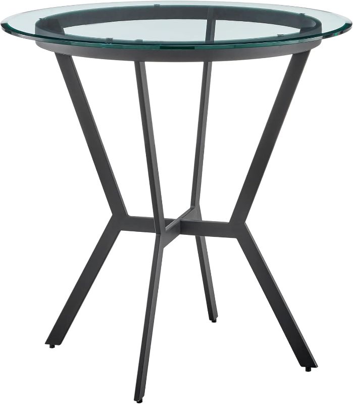 Photo 1 of ***BOX 2 OF 2 ONLY - NO GLASS TABLETOP - LEGS ONLY - SEE PICTURES***
Armen Living Naomi Modern Round Bar Table, 36 x 36 x 36, Tempered Glass and Black Metal
