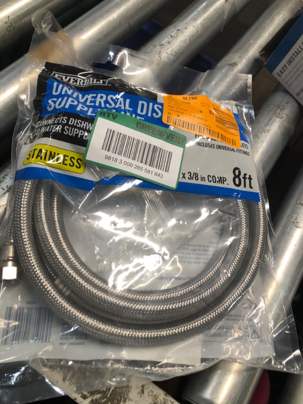 Photo 3 of  Everbilt 3/8 in.COMP x 3/8 in.COMP 8ft. Universal Dishwasher Supply Line
