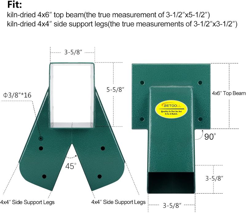 Photo 3 of (READ FULL POST) BETOOLL Swing Set Bracket with All Mounting Hardware Middle Bracket Middle Bracket(Green)