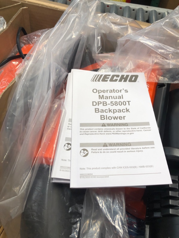 Photo 3 of ***SEE NOTES*** Echo Eforce 795 Cfm 195 Mph Backpack Blower Kit