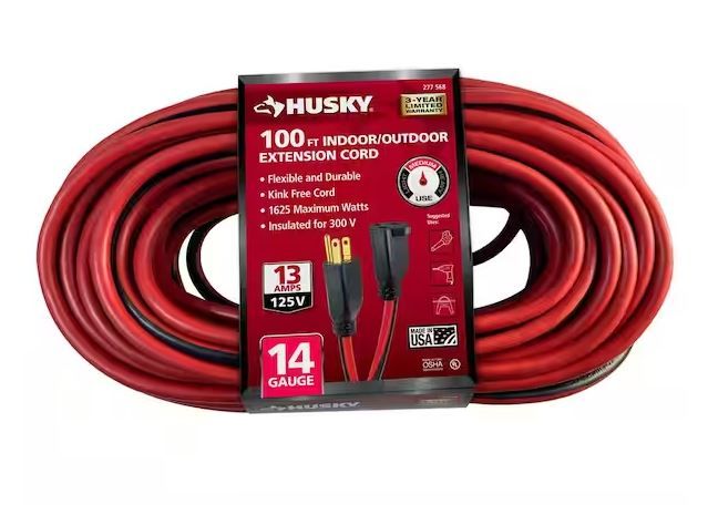 husky 100 ft 14 3 extension cord