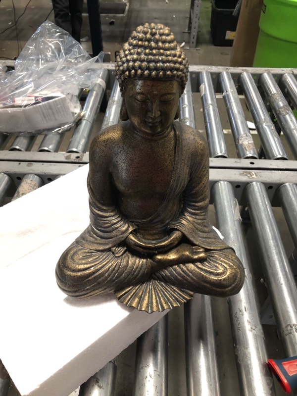 Photo 3 of 12 in. Japanese Meditating Buddha Decorative Statue
