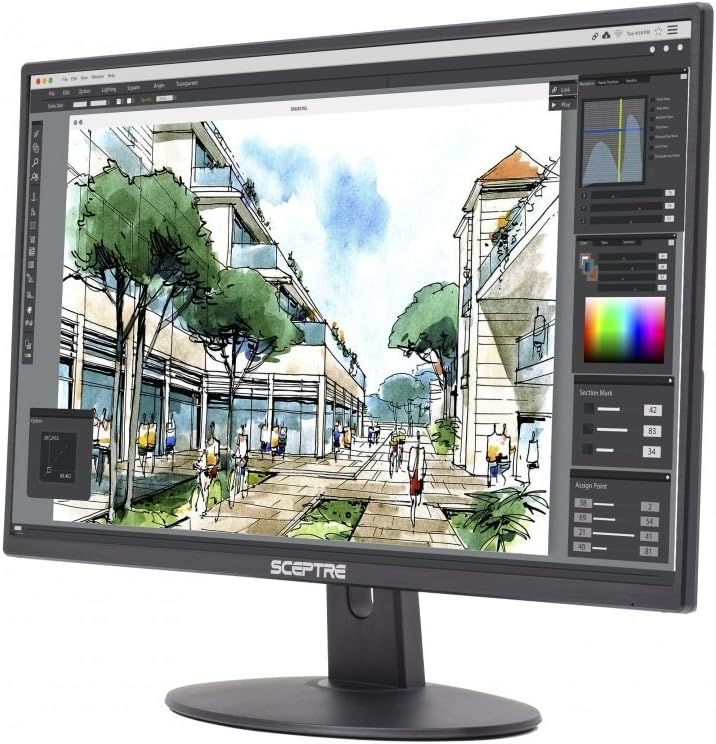 Photo 1 of Sceptre 22 Inch LED Monitor 1080p 75Hz 99% sRGB Build-in Speakers HDMI x2 VGA, Machine Black
