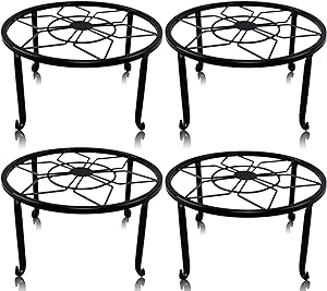 Photo 1 of BNNMKL Metal Plant Stands for Outdoor Indoor, 4-Pack Flower Pot Stands for Multiple Plant, Heavy Duty Rustproof Iron Round Supports Plant Shelf Pot Stand Plant Holder Decoration Racks for Planter Home Garden