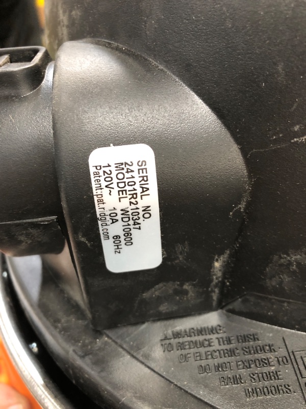 Photo 2 of ***SEE NOTES*** 
RIDGID 10 Gal 6 HP Stainless Steel Wet/Dry Shop Vacuum w Hose 