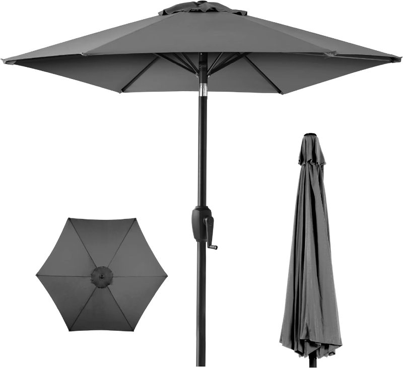 Photo 1 of (used)(see images for damage)Grey Canopy Umbrella 