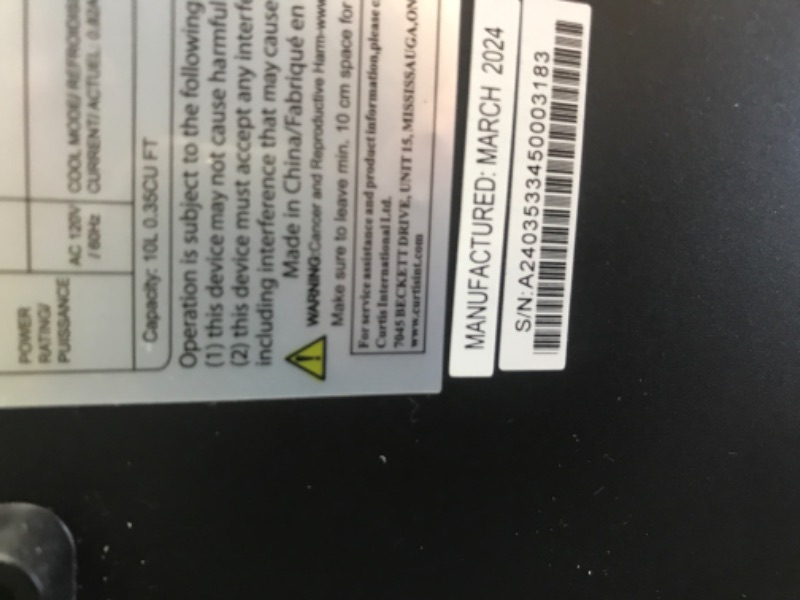 Photo 3 of ****NON REFUNDABLE NO RETURNS SOLD AS IS***PARTS ONLY**
FRIGIDAIRE Portable 10L, 15-can Mini Fridge Brushed Stainless Rugged Refrigerator, EFMIS188-SS