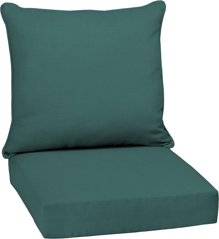 Photo 1 of Arden Selections Outdoor Deep Seating Cushion Set 24 x 24, Peacock Blue Green Texture 24 x 24 Peacock Blue Green Texture