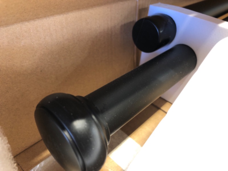 Photo 2 of *SEE NOTES* Kenney Weaver 1" Indoor/Outdoor Rust-Resistant Ceiling or Wall-Mount Window Curtain Rod, 37-72", Black Black 37-72" Curtain Rod