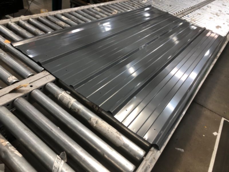 Photo 2 of *SEE NOTES* 12 Pcs Galvanized Metal Roof Panels Hardware Roofing Sheets, Gray 36x68in
