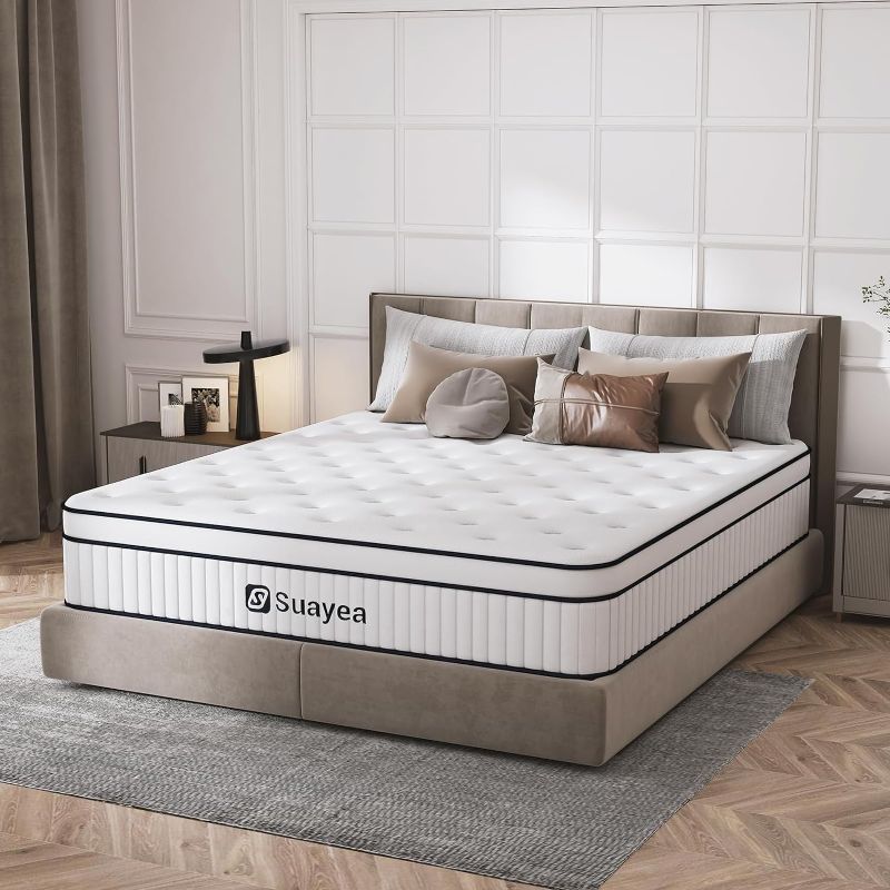 Photo 1 of King Mattress, 14 Inch King Size Mattress in a Box (Upgrade Strengthen), Hybrid Matterss King with Pocket Spring and Soft Foam, Ultimate Motion Isolation, Strong Edge Support, Medium Firm
