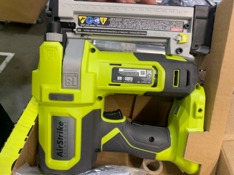 Photo 3 of See notes *** RYOBI ONE+ 18-Gauge Cordless AirStrike Narrow Crown Stapler P361 Green