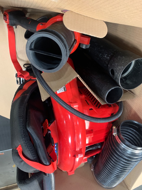 Photo 3 of not able to test pre used*** CRAFTSMAN Gas Powered Backpack Leaf Blower, Lightweight Backpack Blower, 220MPH, 51cc, 2-Cycle (CMXGAAMR51BP), Liberty Red