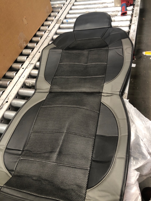 Photo 1 of CAR-GRAND 1PC Leather Seat Covers Front Seats Universal Sideless Only,1Min Easy Install &Non-Slip Silicon-Bead & Waterproof Durable Cushioned for 95% Car Automotive SUV Van Truck,Black Gray/Grey Black+Gray