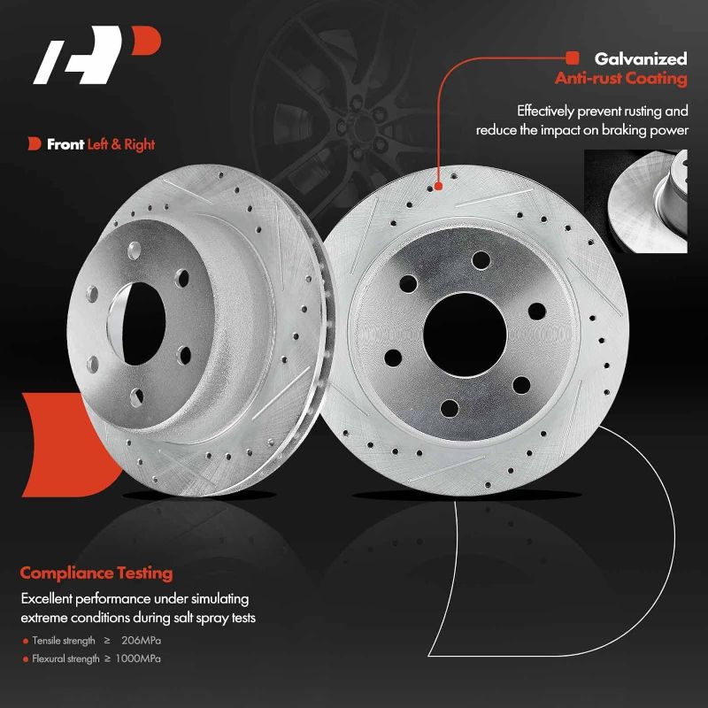 Photo 1 of A-Premium 12.99 inch(330 mm) Rear Drilled and Slotted Disc Brake Rotors