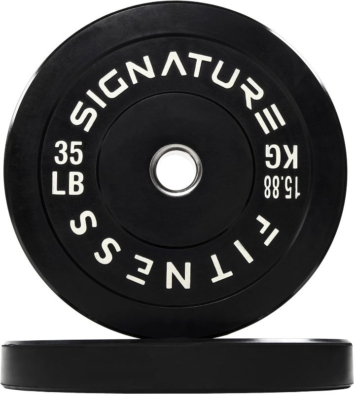 Photo 1 of Signature Fitness 2" Olympic Bumper Plate Weight Plates with Steel Hub, Single, Pair or Set
35lb