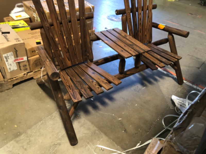 Photo 3 of 
Outsunny
Wood Adirondack Patio Chair Bench with Center Coffee Table Perfect for Lounging and Relaxing Outdoors