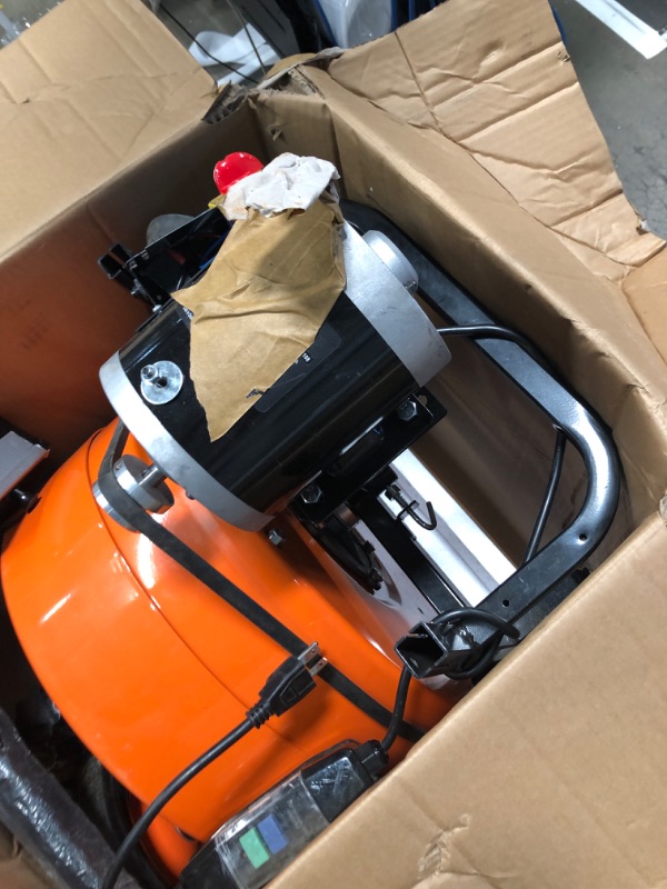 Photo 3 of ***Parts Only***VEVOR Drain Cleaner Machine 50FT x 1/2Inch, Auto Feed Sewer Snake Auger with 4 Cutter & Air-activated Foot Switch for 1" to 4" Pipes, Orange, Black Orange, Black 50Ft x 1/2Inch