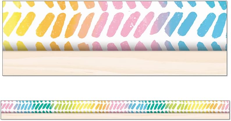 Photo 1 of 5 PACKS Creatively Inspired Watercolor Chevron Straight Borders, 36 Feet
