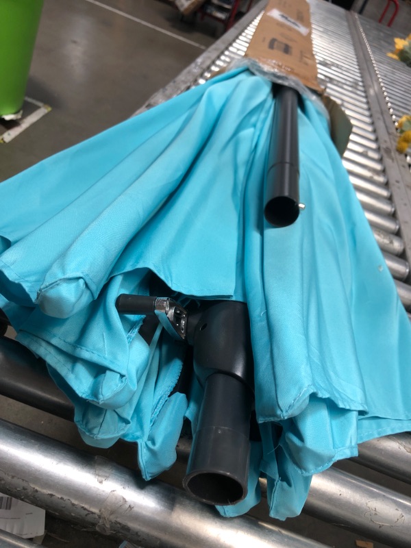 Photo 4 of  Outdoor Patio Umbrella, Easy Open/Close Crank and Push Button Tilt Adjustment - Market Umbrellas Aqua 6 Foot