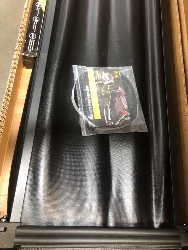 Photo 1 of Truck Bed Tonneau Cover Compatible with Toyota Tacoma 2016-2023 5 ft Short Box w/or w/o Deck Rail, Soft Folding(Tri Fold) Style Soft Folding 5ft