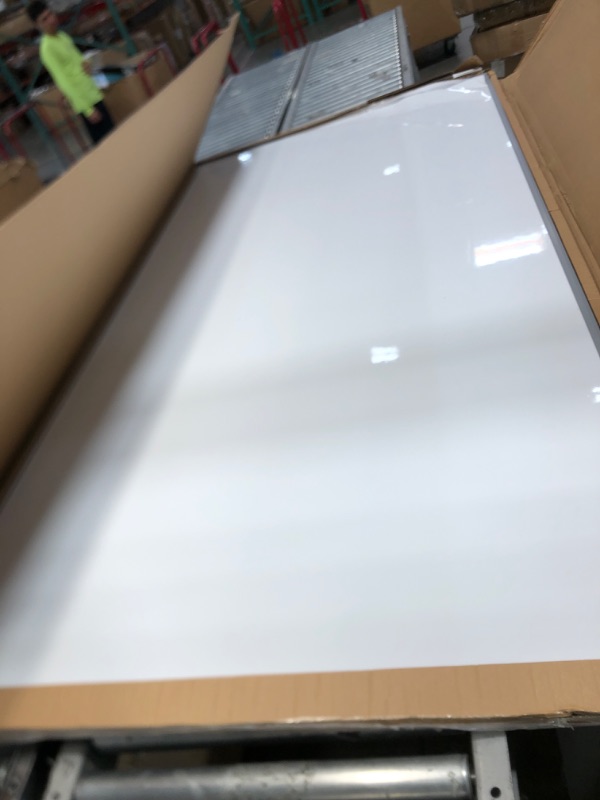 Photo 2 of VIZ-PRO Double-Sided Magnetic Mobile Whiteboard, 96 x 48 Inches Aluminium Frame and Stand White 96 x 48 Inches