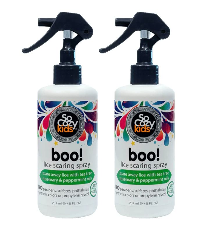 Photo 1 of  So Cozy Twin Pack Boo! Spray for Kids Hair - with Tea Tree, Rosemary and Peppermint Oils - 8 Fluid Ounces - No Parabens, Sulfates, Synthetic Colors or Dyes-
