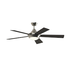 Photo 1 of *SEE NOTES* Fanimation Studio Collection Aire Drop 52-in Brushed Nickel Integrated LED Indoor Ceiling Fan with Light and Remote (5-Blade)
