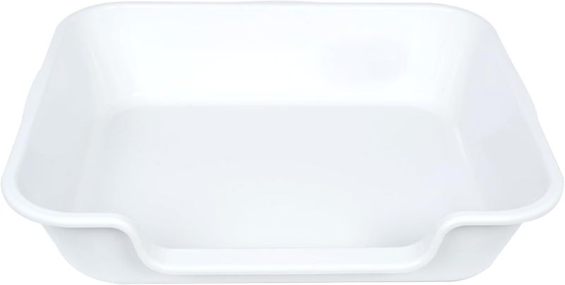 Photo 1 of 1 Pack Extra Large Dog Litter Box Pan Tray (ABS Material), Low Entry Jumbo Senior Litter Boxes for Multiple Kitten Big Cats, Pet Safe Indoor Dog Potty (White, 24" L x 20" W)