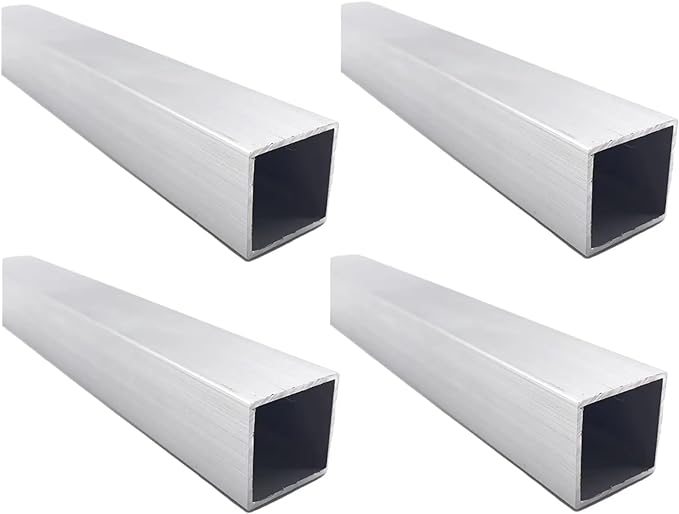 Photo 1 of Aluminum Square Tubing 4Pcs 50mm x 50mm x 710mm Long Wall Thickness 5mm, 4 Pack Aluminum Structural Square Tube 2 x 2 x 0.20 x 27.95" inch
