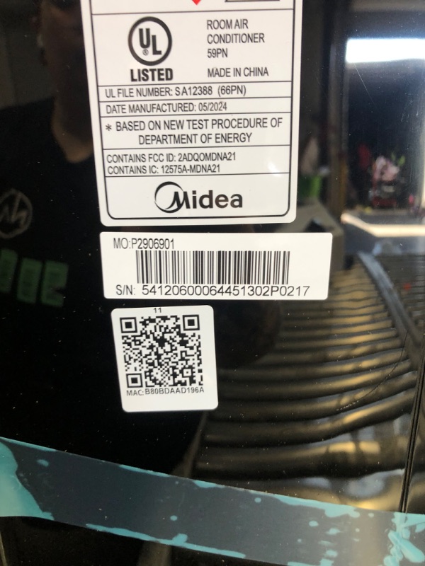 Photo 3 of  Midea Duo 14,000 BTU (12,000 BTU SACC) High Efficiency Inverter, Ultra Quiet Portable Air Conditioner, Cools up to 550 Sq. Ft., Works with Alexa/Google Assistant, Includes Remote Control & Window Kit Black 14,000 BTU