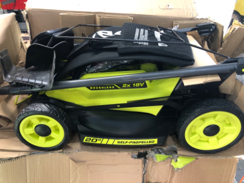 Photo 2 of [READ NOTES]
 ONE+ 18V HP Brushless Whisper Series 20" Self-Propelled Multi-Blade Walk Behind Mower - (4) 4.0 Batteries & (2) Chargers