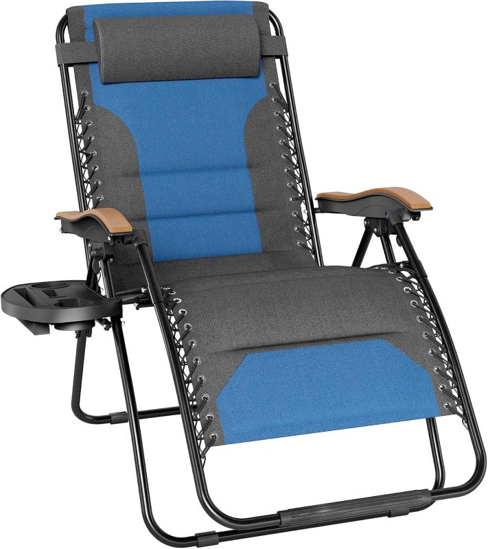 Photo 1 of 
Photo for Reference Only**PHI VILLA XXL Oversized Padded Zero Gravity Chair, Foldable Patio Recliner, 30" Wide Seat Anti Gravity Lounger with Cup Holder, Support 400 LBS (Green-Blue)
Color:Green
Style:1 Pcs