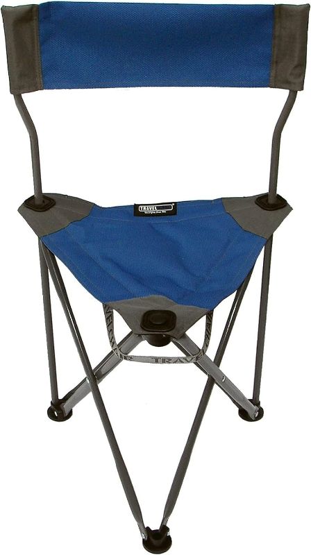 Photo 1 of **STOCK PHOTO NFOR REFERENCE ONLY**MINOR DAMAGE**
TravelChair Slacker Chair, Portable Tripod Chair for Outdoor Adventures, Blue, One Size