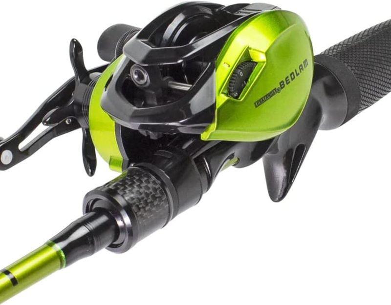 Photo 1 of LUNKERHUNT Baitcaster Combo Rod and Reel 7 Feet |Premium Baitcaster Combo Right or Left Handed | Bedlam Heavy Power Fishing Rod | High Strength Carbon Body Fishing Pole | Ceramic guides Non-Slip Grips
