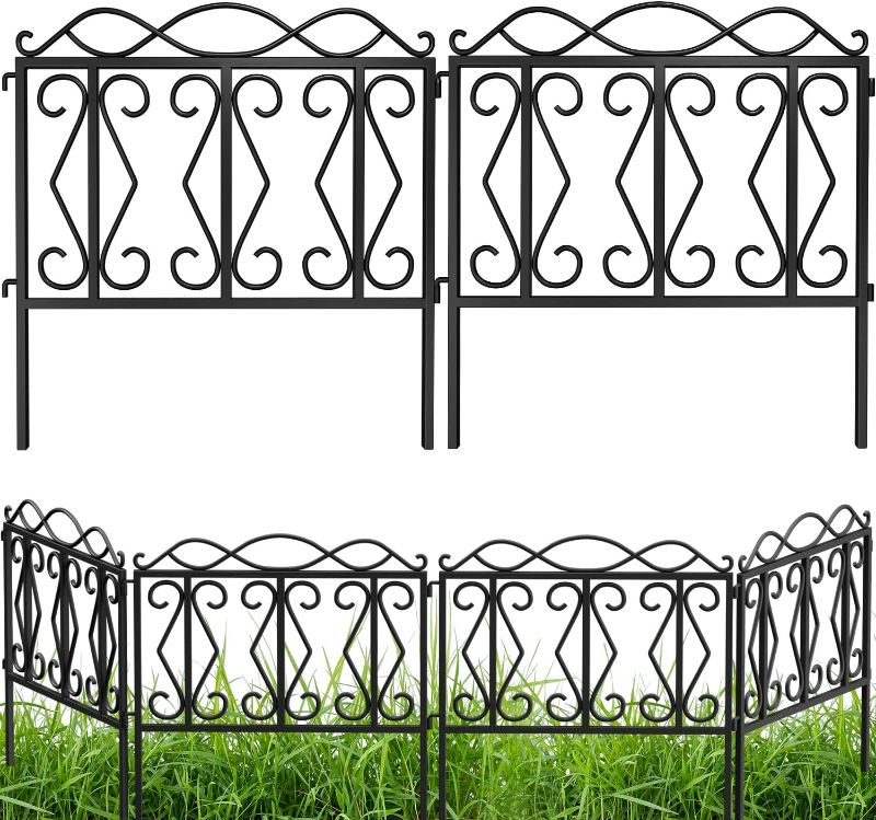 Photo 1 of AMAGABELI GARDEN & HOME 5 Panels Decorative Garden Fences and Borders for Dogs 32in(H)×10ft(L) No Dig Metal Fence Panel Garden Edging Border Fence for Animal Barrier Fencing for Flower Bed Yard Patio
