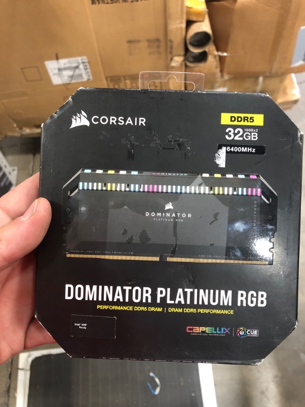 Photo 2 of CORSAIR DOMINATOR PLATINUM RGB DDR5 RAM 32GB (2x16GB) 6400MHz CL32 Intel XMP iCUE Compatible Computer Memory - Black (CMT32GX5M2B6400C32)
