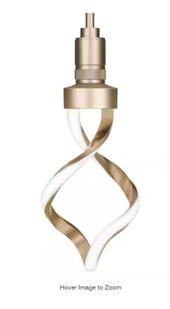 Photo 1 of 60-Watt Equivalent Dimmable Oversized Spiral E26 LED Light Bulb W/ Matte Gold Finish and Frosted Lens Bright White 3000K
